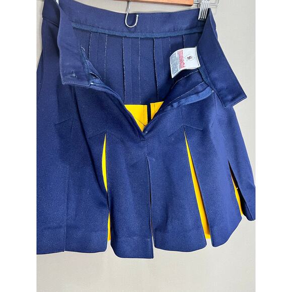 AUTHENTIC 2 PIECE CHEERLEADER DANZ TEAM UNIFORM "MUSTANGS" Small Blue Yellow - Picture 9 of 12